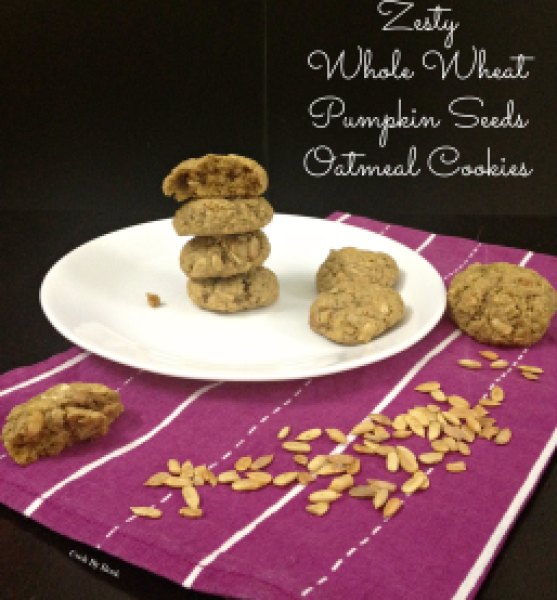 Zesty Whole Wheat Pumpkin Seeds Oatmeal Cookies2