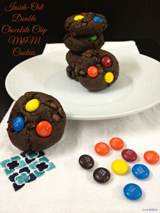 Inside-Out Double Chocolate Chip M&M Cookies2